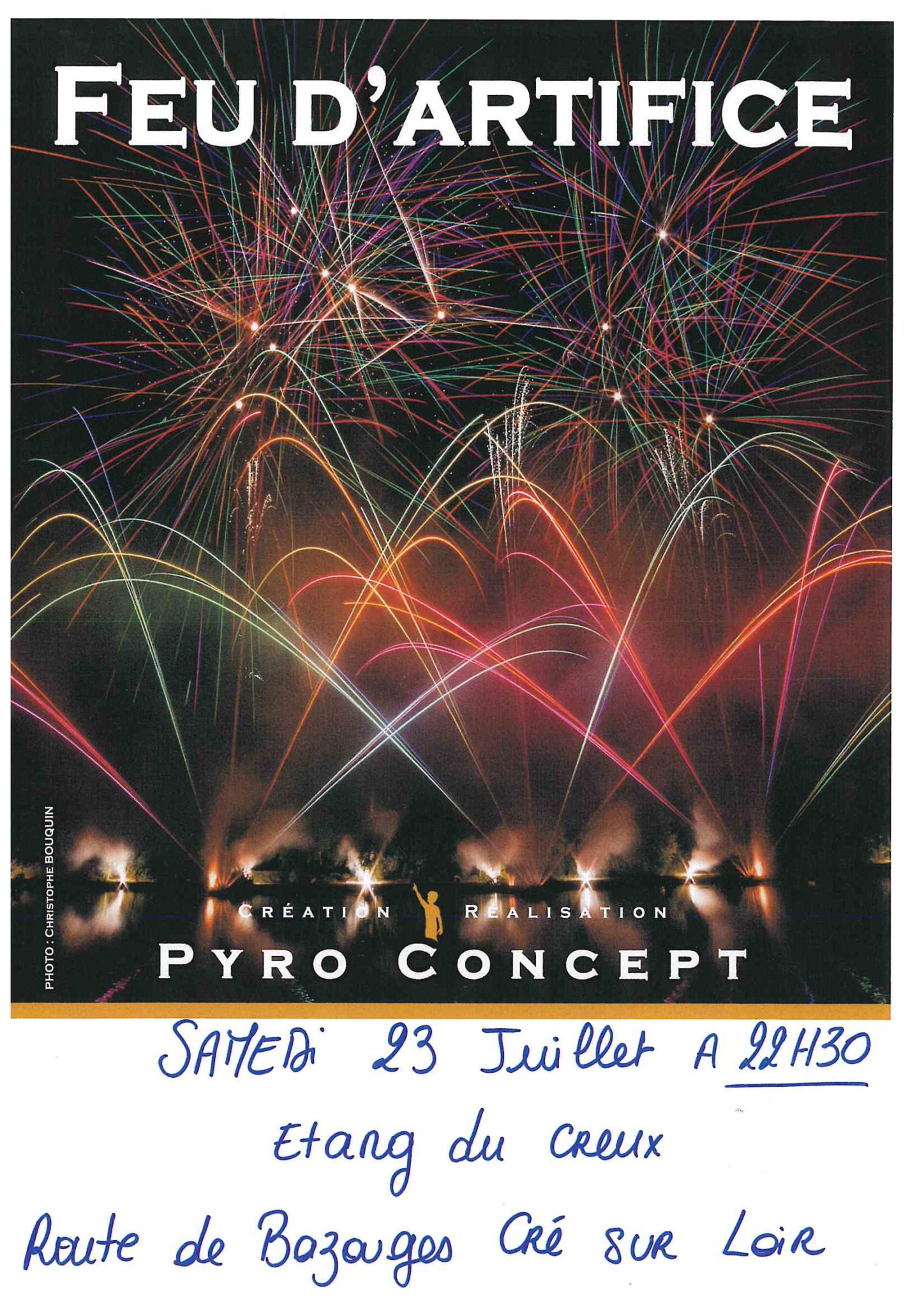 Feu d'artifice le samedi 23 juillet 2022 > BazougesCré sur Loir